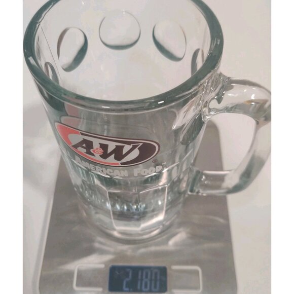 A&W Restaurant Logo Root Beer Mug "All-American Food" Glass 3.25x4.5x6" Dimpled - Picture 7 of 7